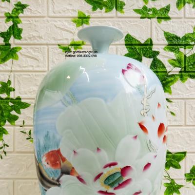 MAI BÌNH TÍCH LỘC VẼ TAY CÁ CHÉP HOA SEN - QUÀ TẶNG SANG TRỌNG VÀ ĐỘC ĐÁO